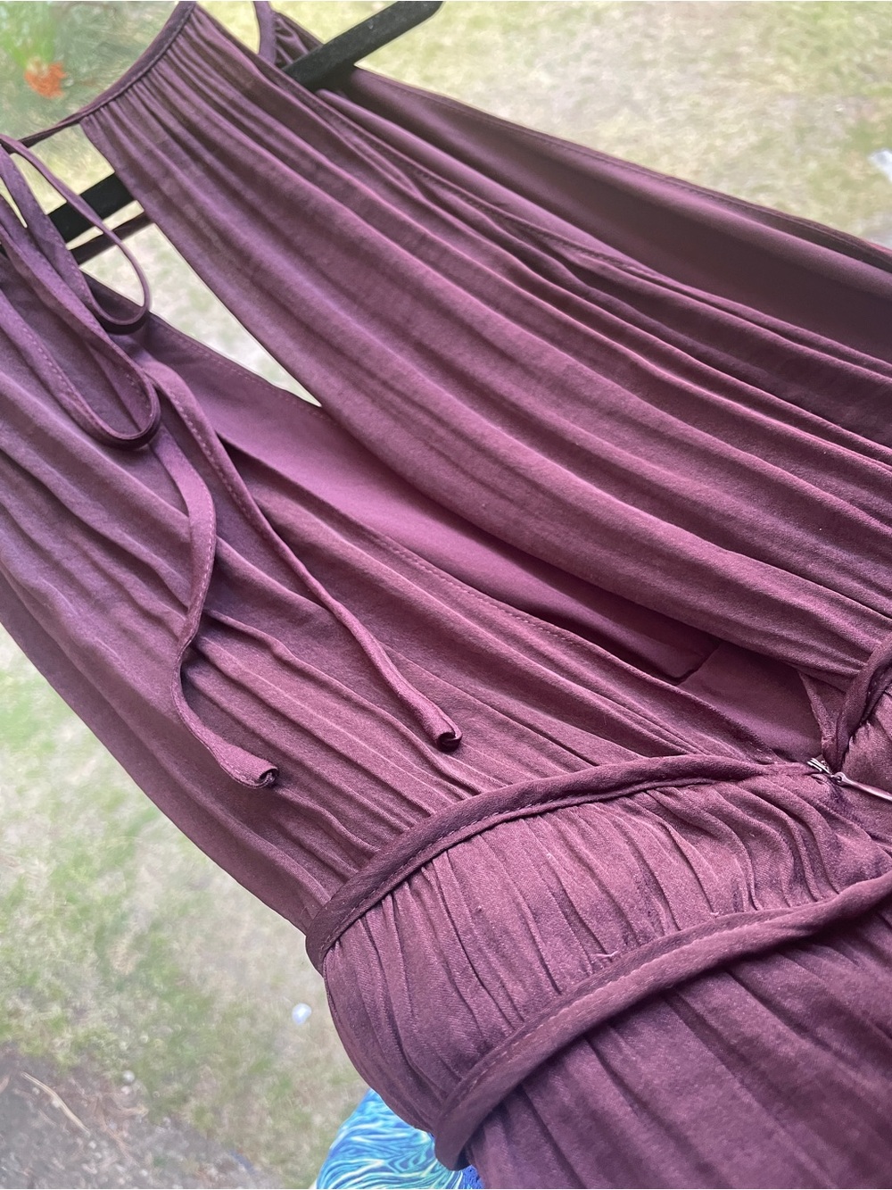 Naked Zebra Plum Halter Pleated Jumpsuit